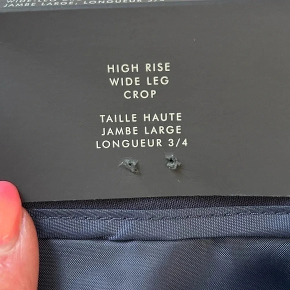 Banana  Republic High Rise Wide Leg Cropped Pants Navy Blue Size 0 NWT - Picture 12 of 16